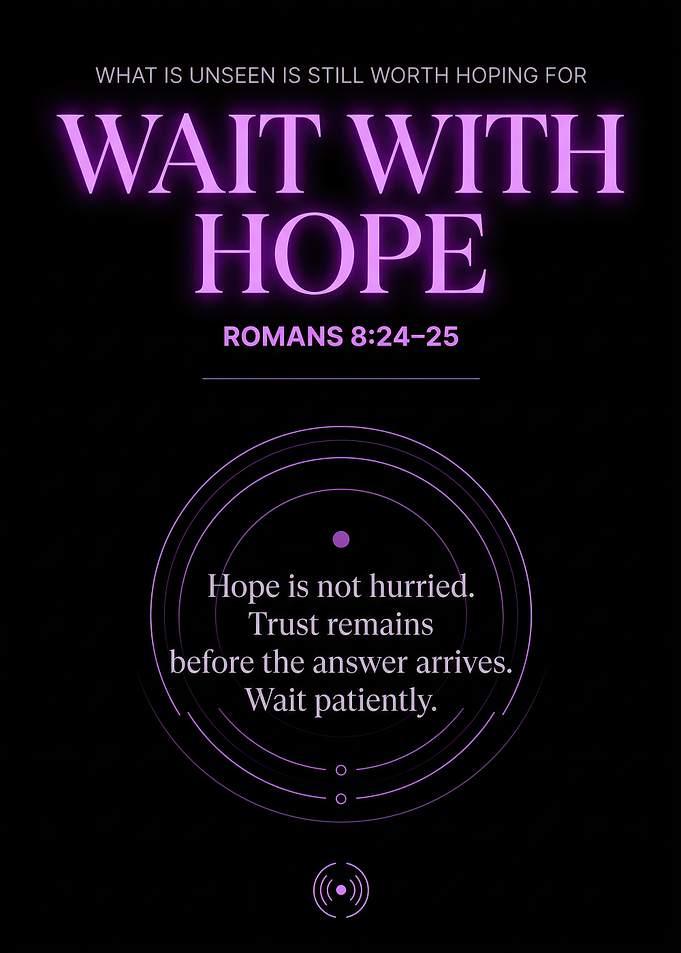 Wait With Hope Inspirational Quote Poster