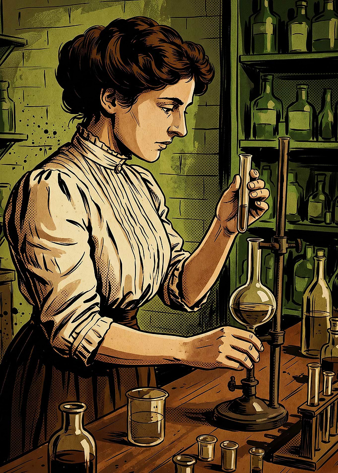 Victorian Scientist Working in Laboratory