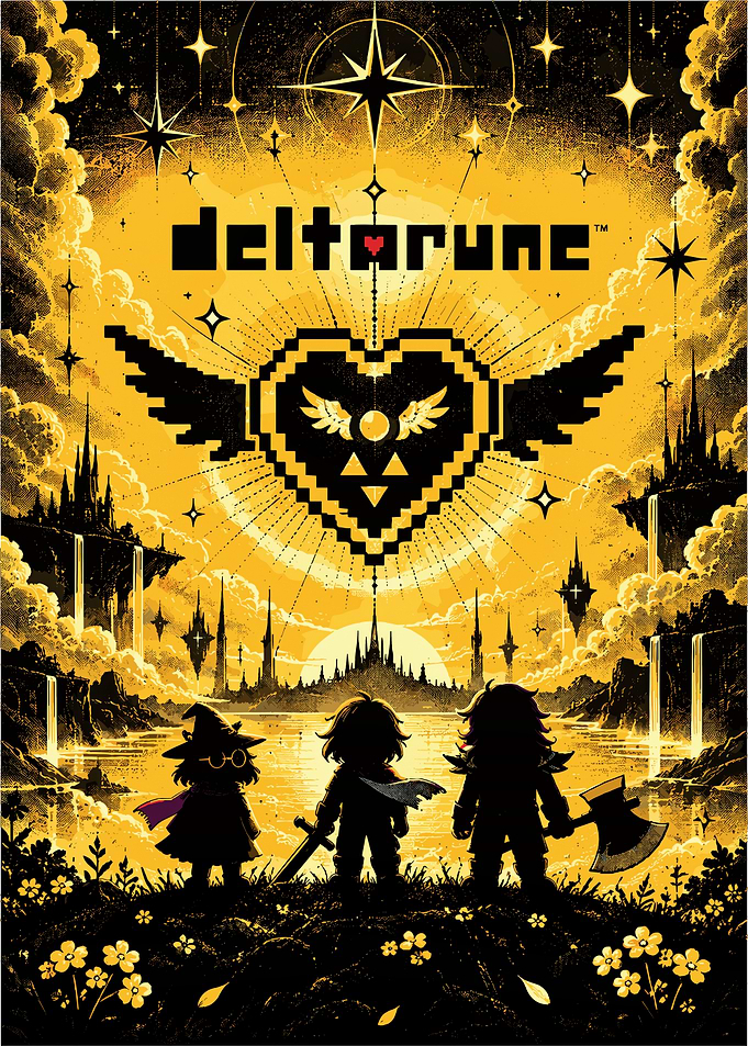 Deltarune Golden Fantasy Adventure Poster