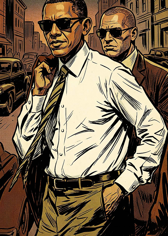 Barack Obama Comic Style Illustration