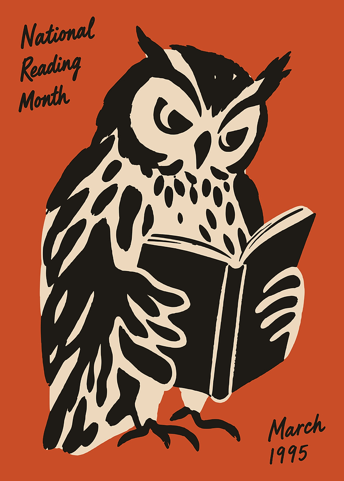 National Reading Month Owl Poster