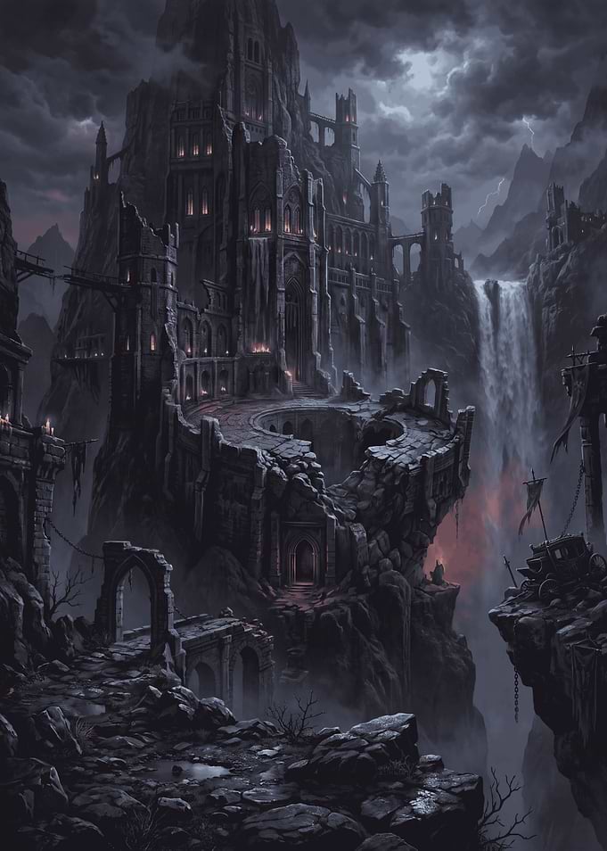 Dark Gothic Fantasy Castle Landscape