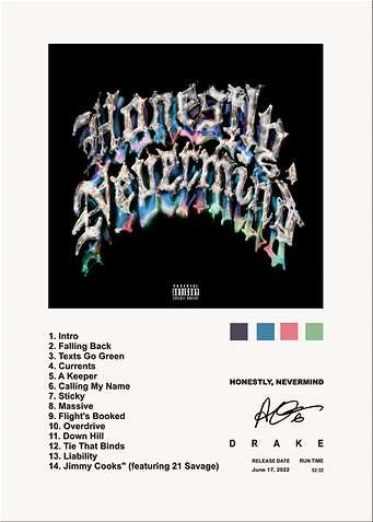 Drake Honestly Nevermind Album Poster