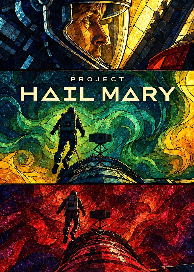 Project Hail Mary Stained Glass Poster