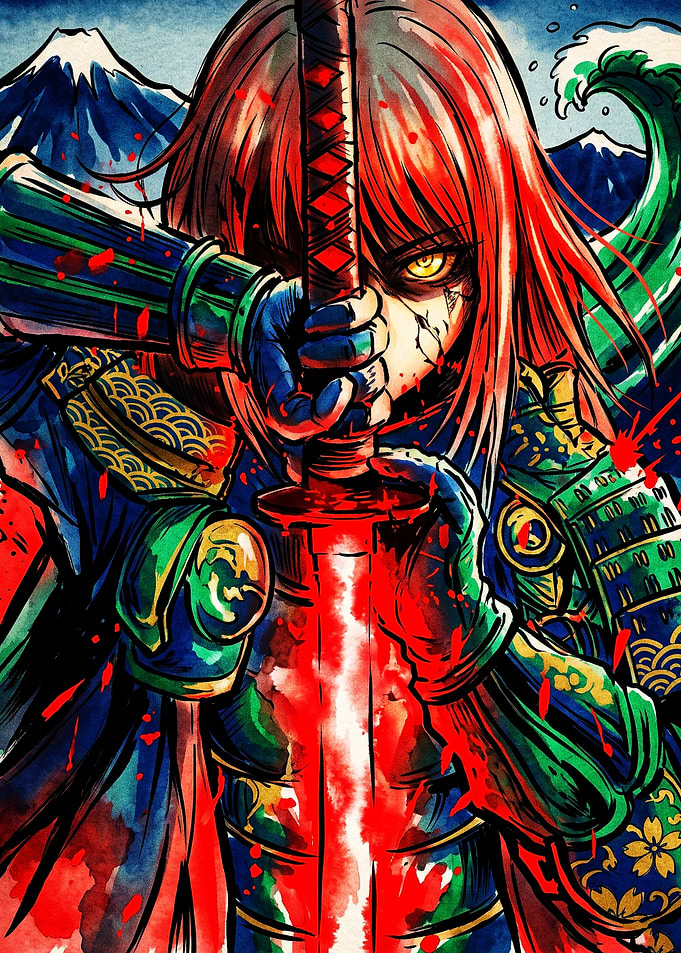 Fierce Samurai Warrior with Katana