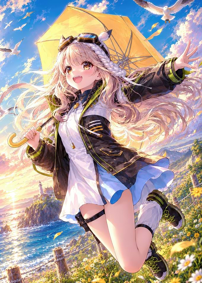 Girl with Yellow Umbrella