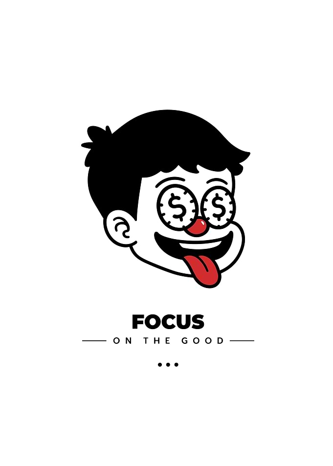 Focus On The Good Cartoon Illustration