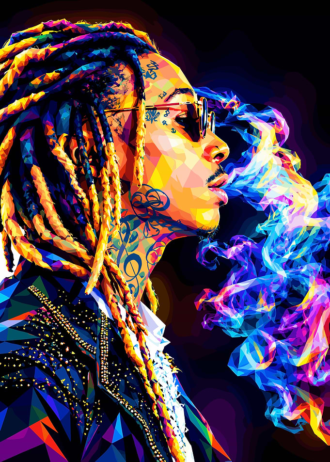 Wiz Khalifa Low Poly Portrait