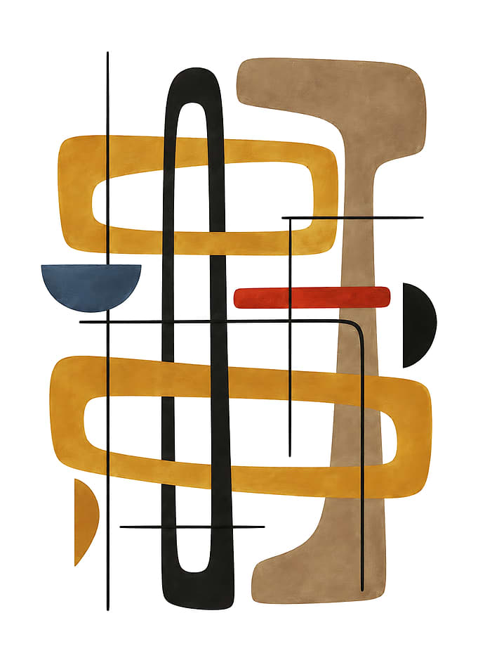 Mid-Century Modern Abstract Geometric Art