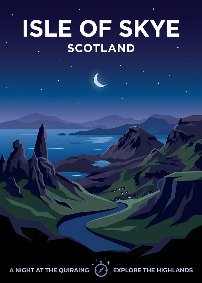Isle of Skye Scotland Travel Poster
