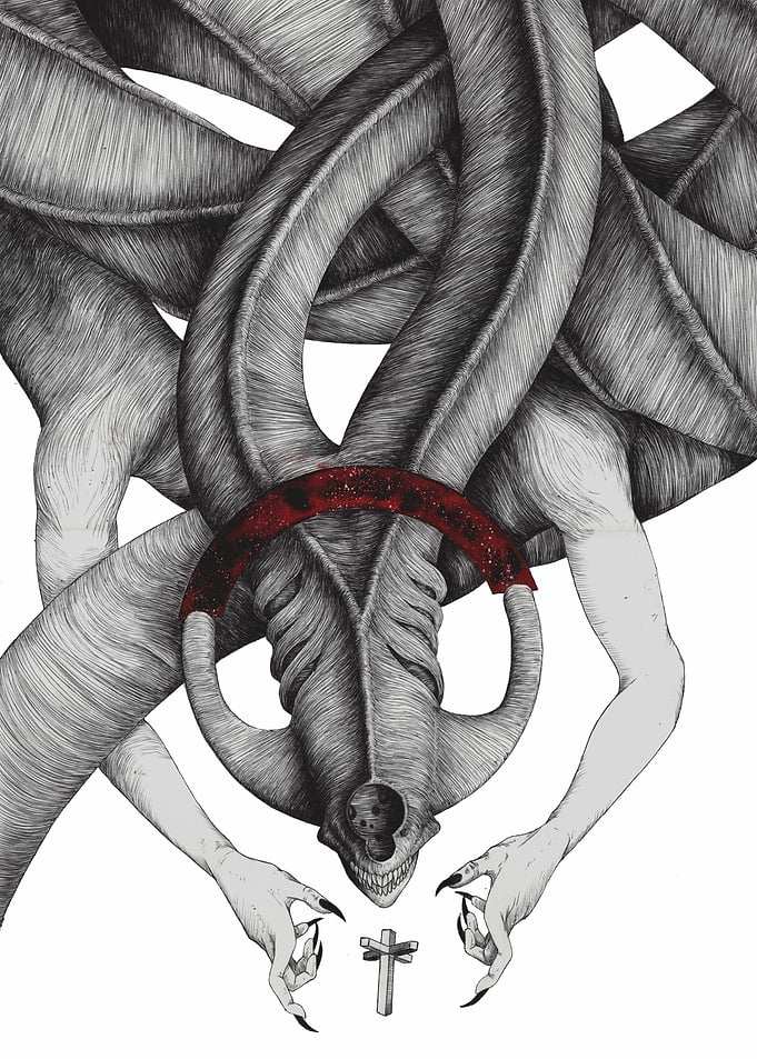 Surreal Dark Fantasy Creature Illustration