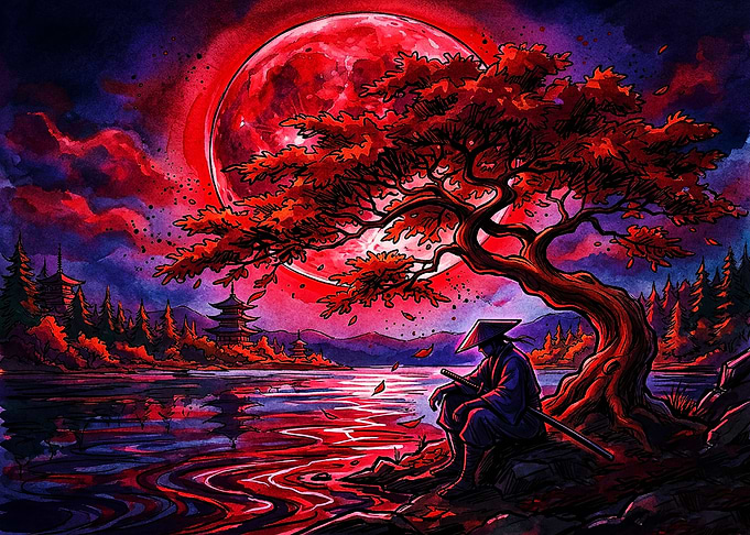 Samurai Under Red Moon