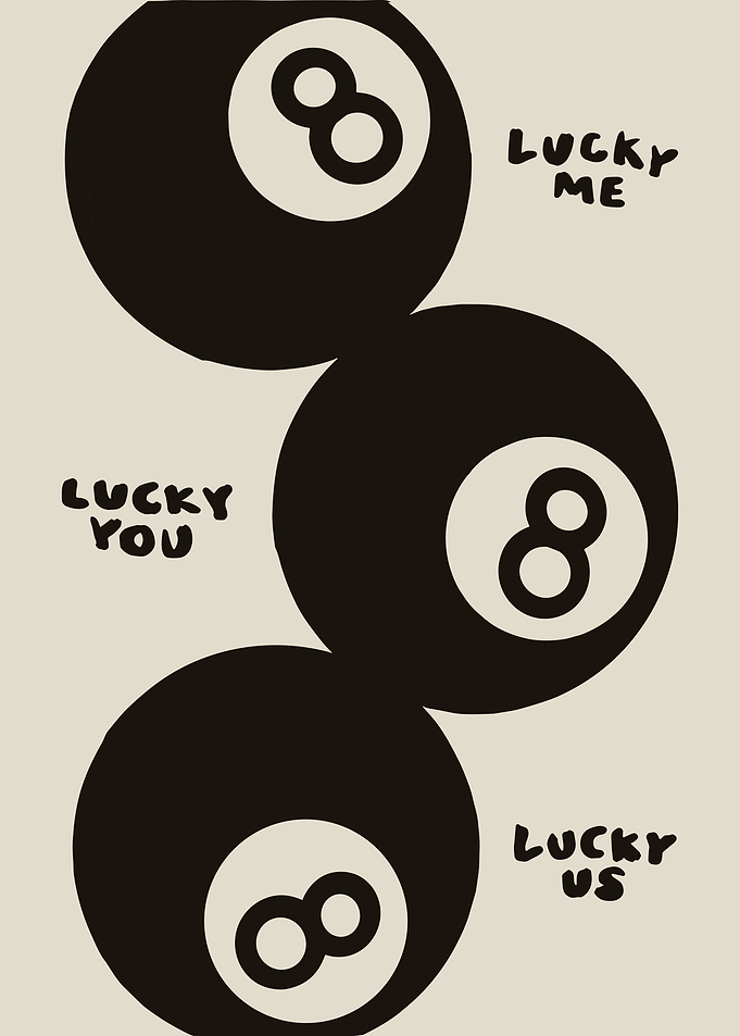 Lucky Eight Ball Minimalist Poster