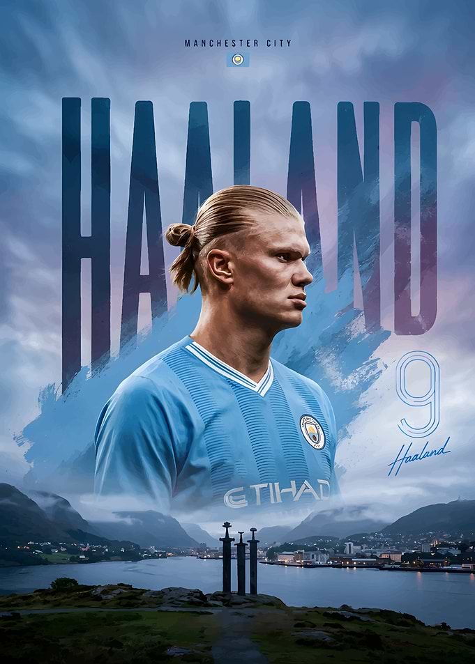 Erling Haaland Manchester City Poster