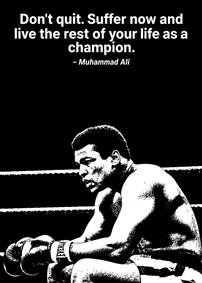 Muhammad Ali Inspirational Boxing Poster