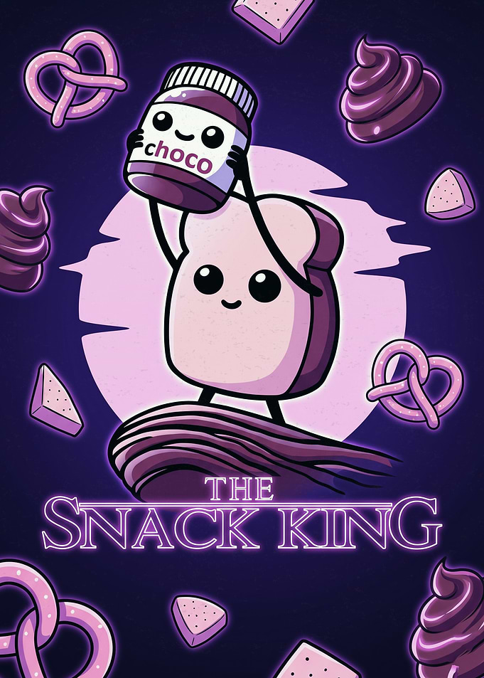 The Snack King Cute Bread Illustration