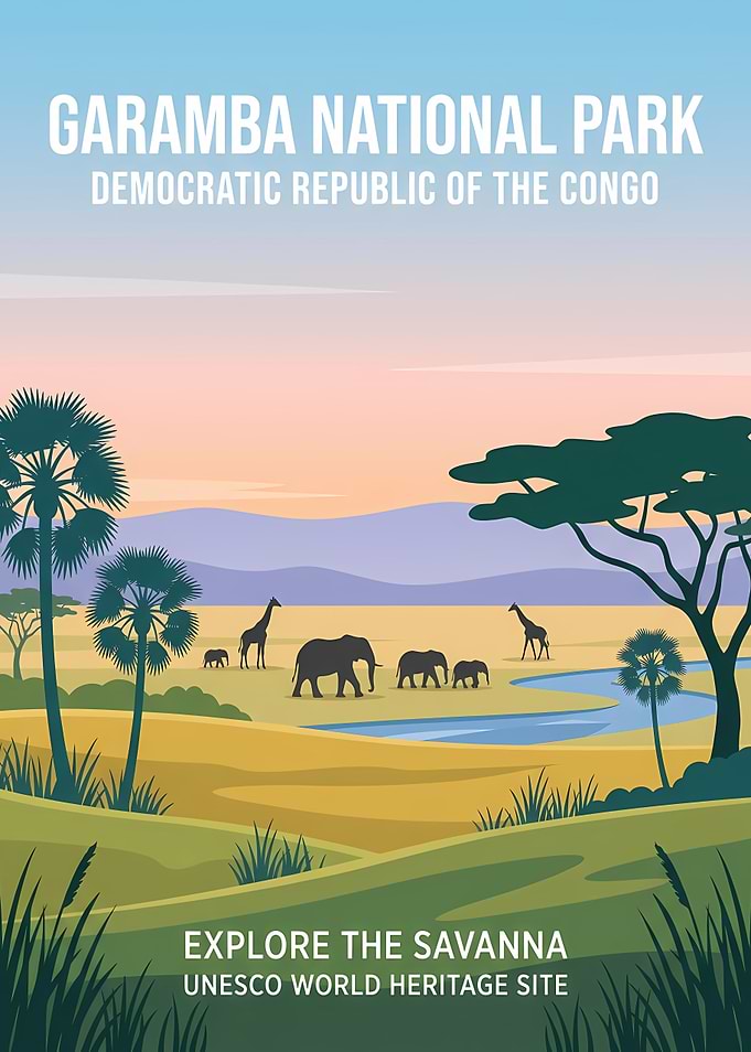 Garamba National Park Travel Poster