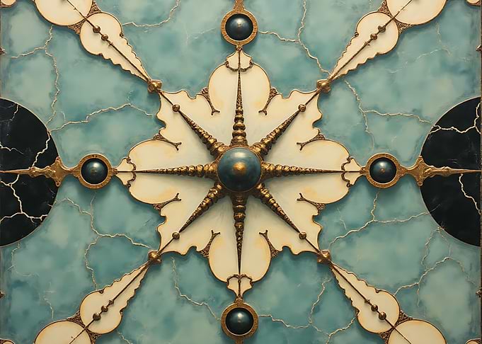 Ornate Geometric Star Ceiling Pattern