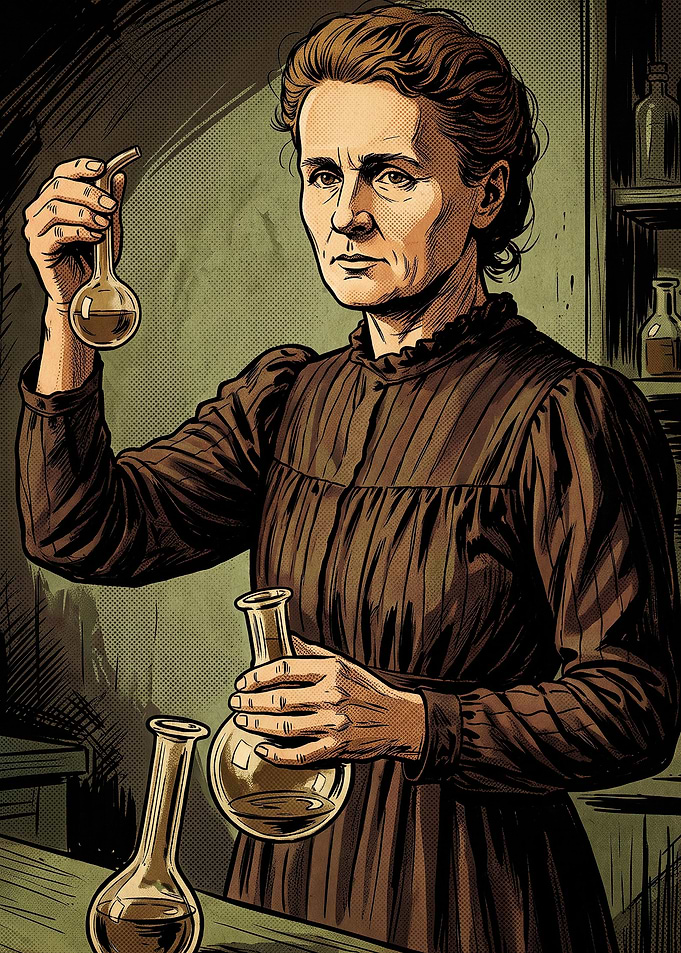 Marie Curie Scientific Laboratory Portrait
