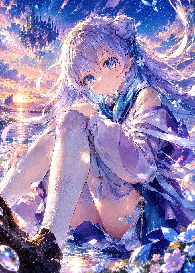 Girl in Ethereal Fantasy Landscape