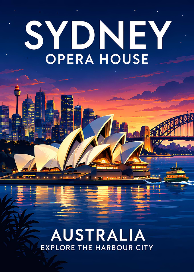 Sydney Opera House Travel Poster
