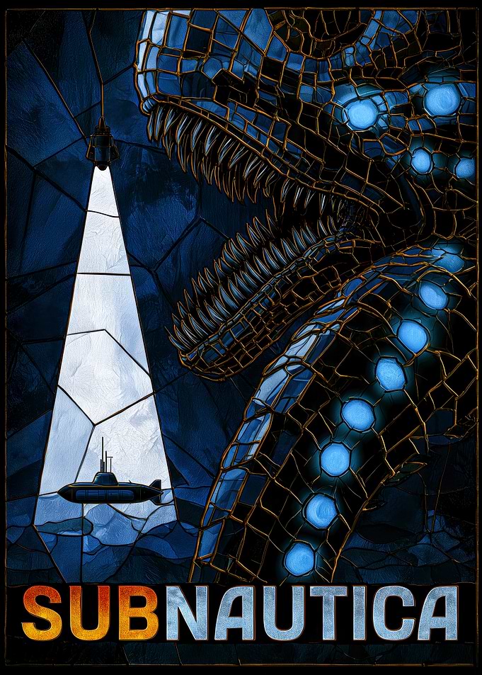 Subnautica Stained Glass Style Poster
