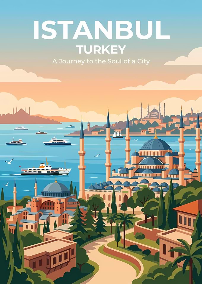 Istanbul Turkey Travel Poster