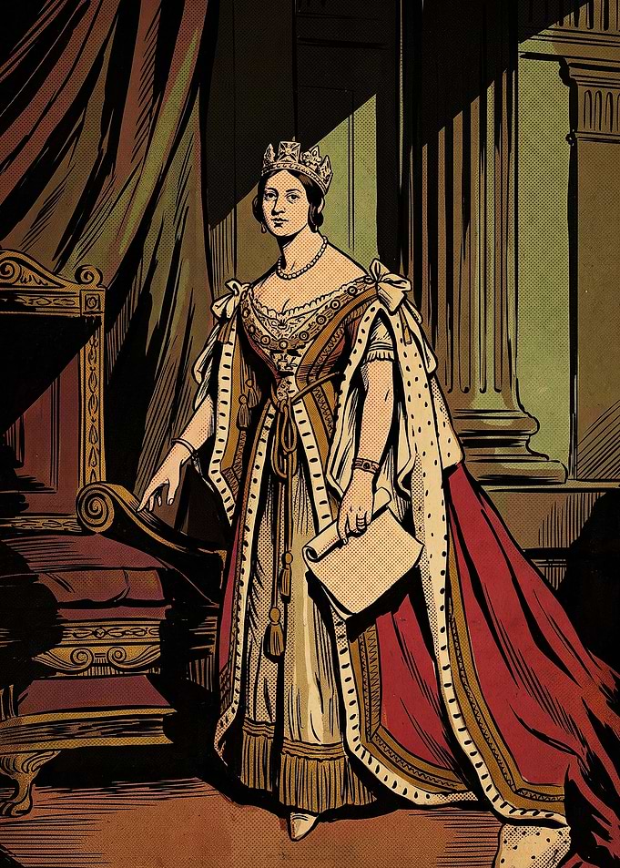 Queen Victoria Royal Portrait Illustration