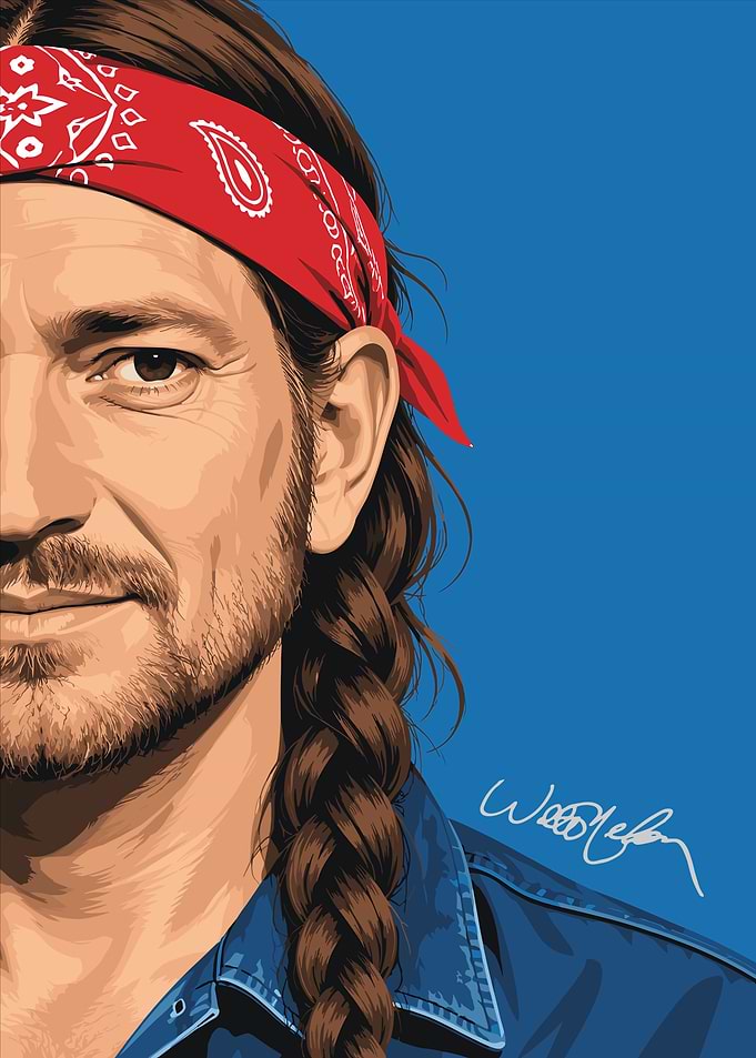 Willie Nelson Vector Portrait