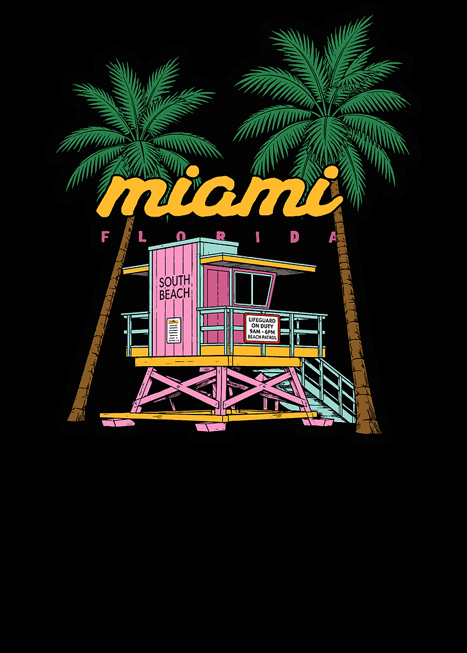 Miami South Beach Lifeguard Tower Graphic
