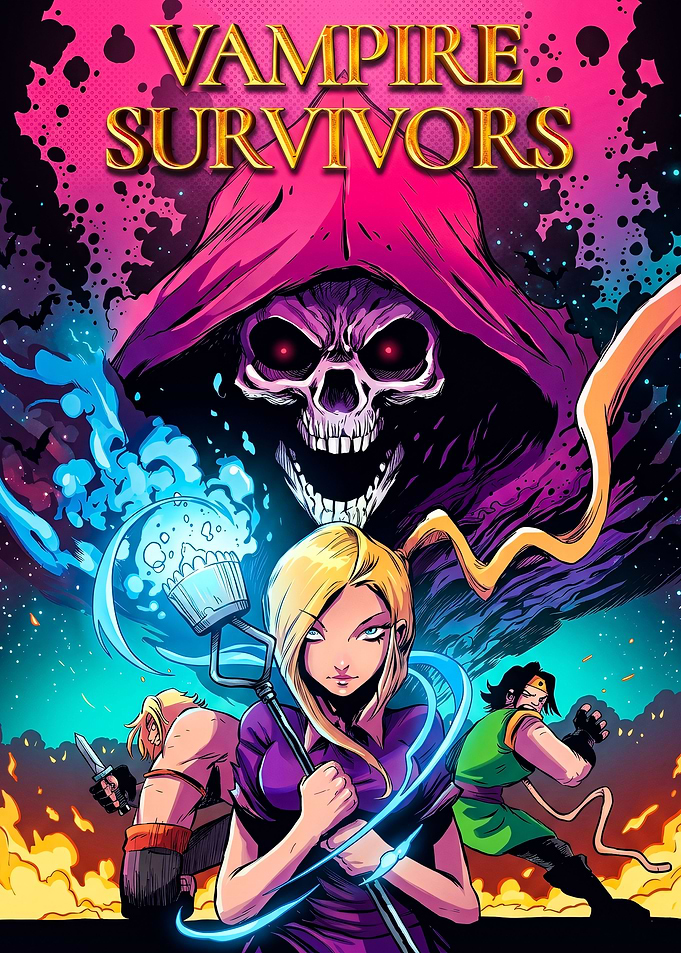 Vampire Survivors Game Poster Art