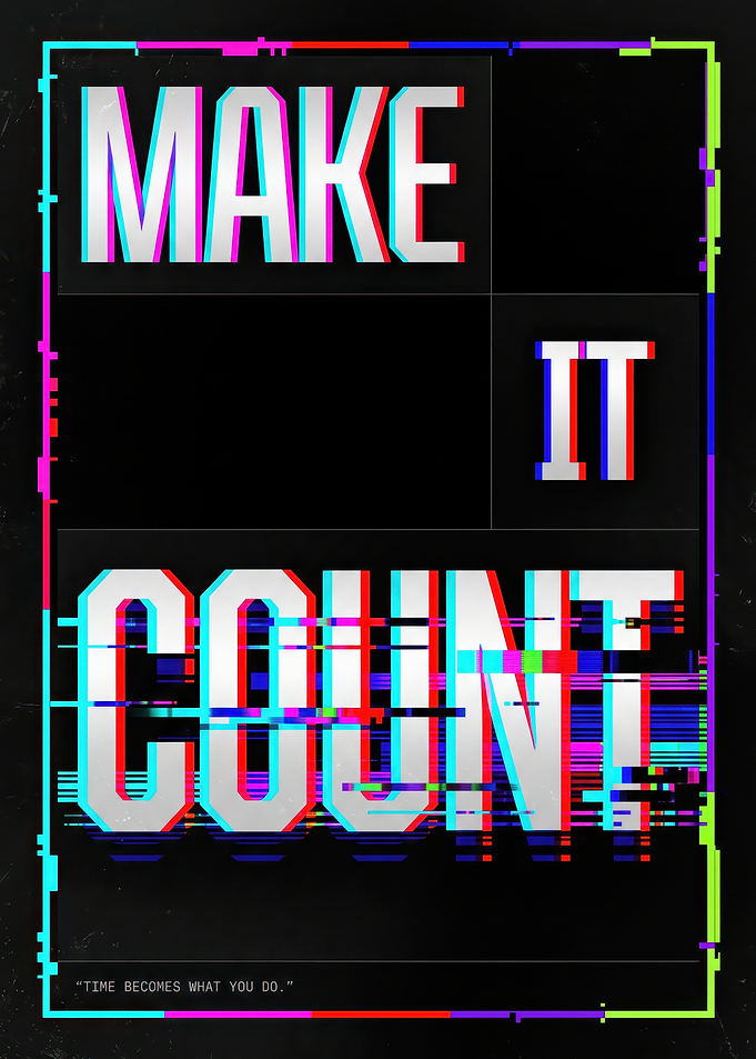 Make It Count Glitch Text Poster
