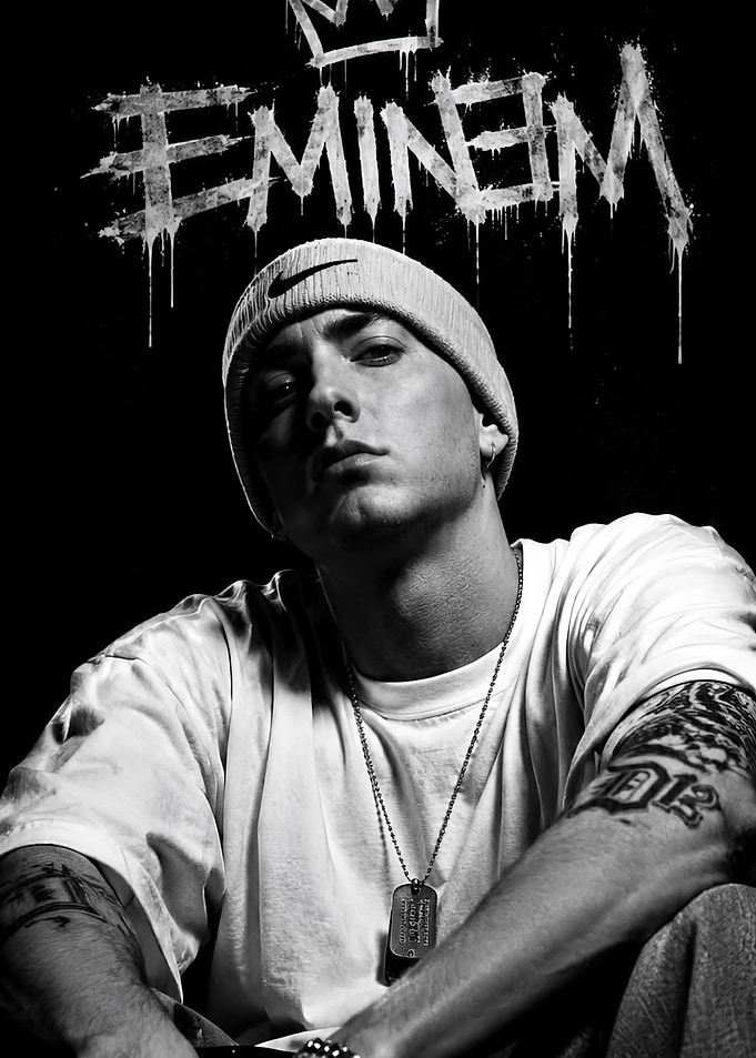 Eminem Black and White Portrait