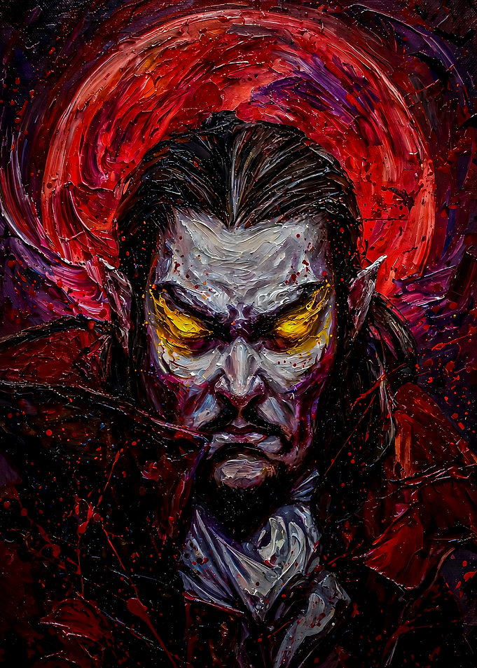 Impasto Oil Painting of Dracula