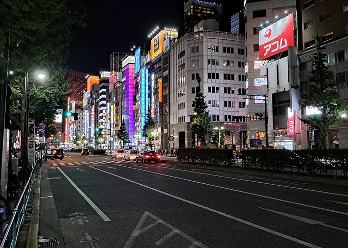 Nighttime Street View in Tokyo