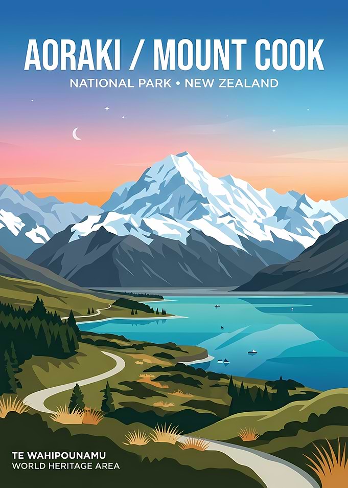 Aoraki Mount Cook National Park Poster