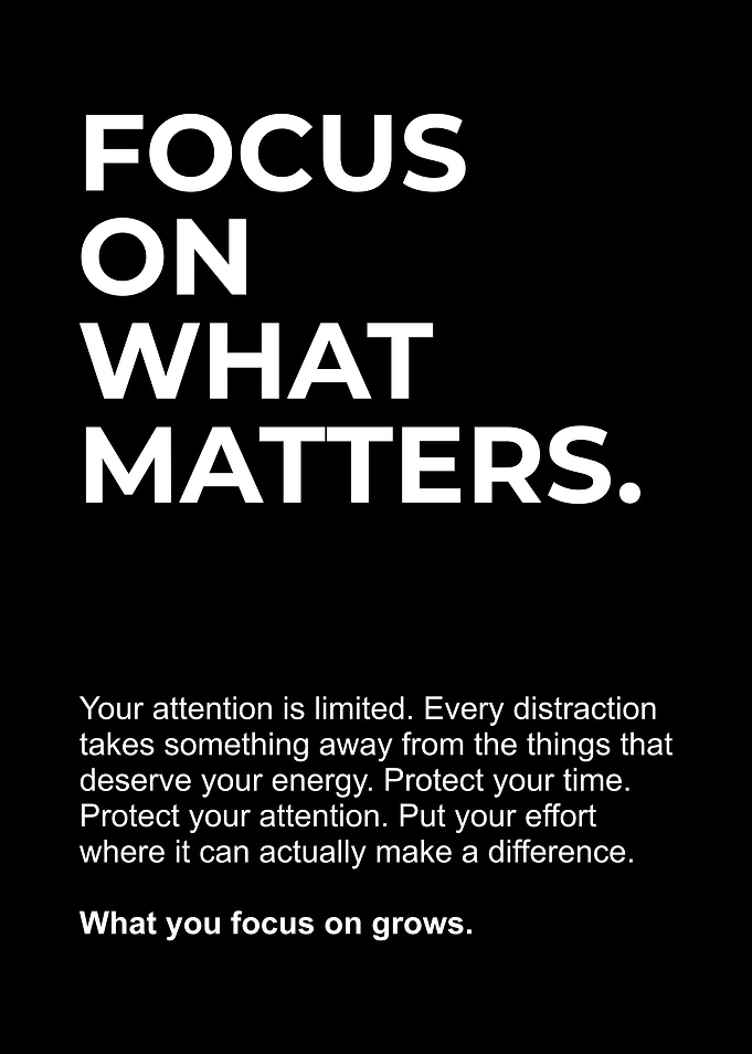 Focus On What Matters Motivational Poster