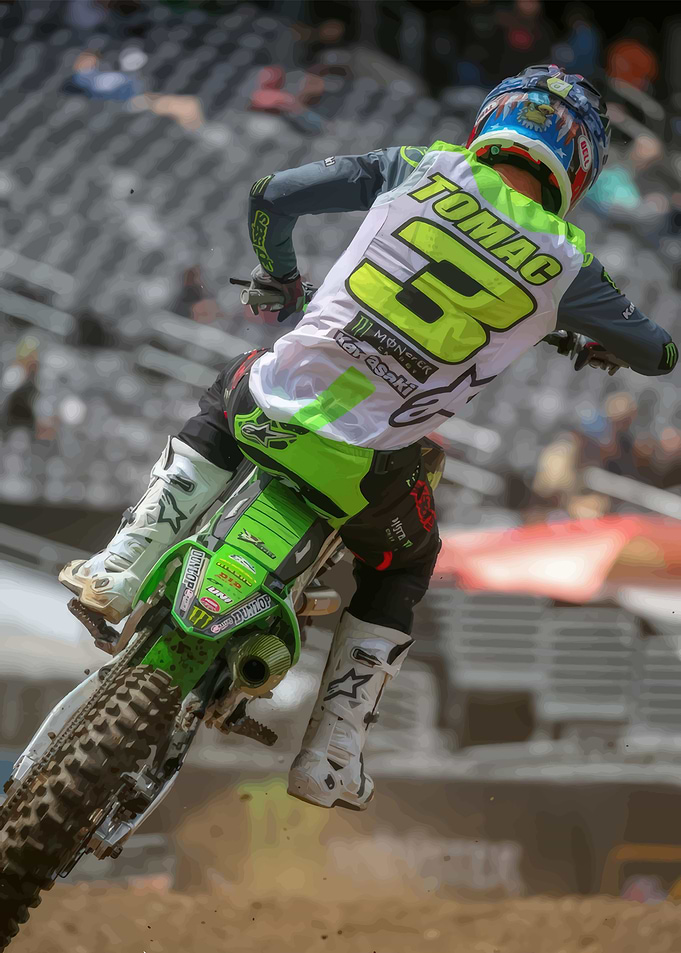 Eli Tomac Motocross Racing Action