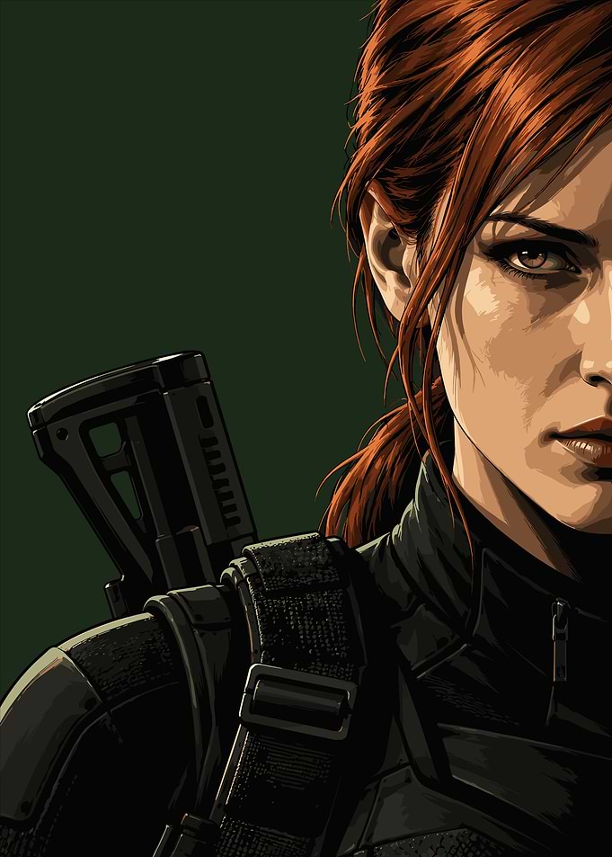 Red-Haired Tactical Operative Portrait