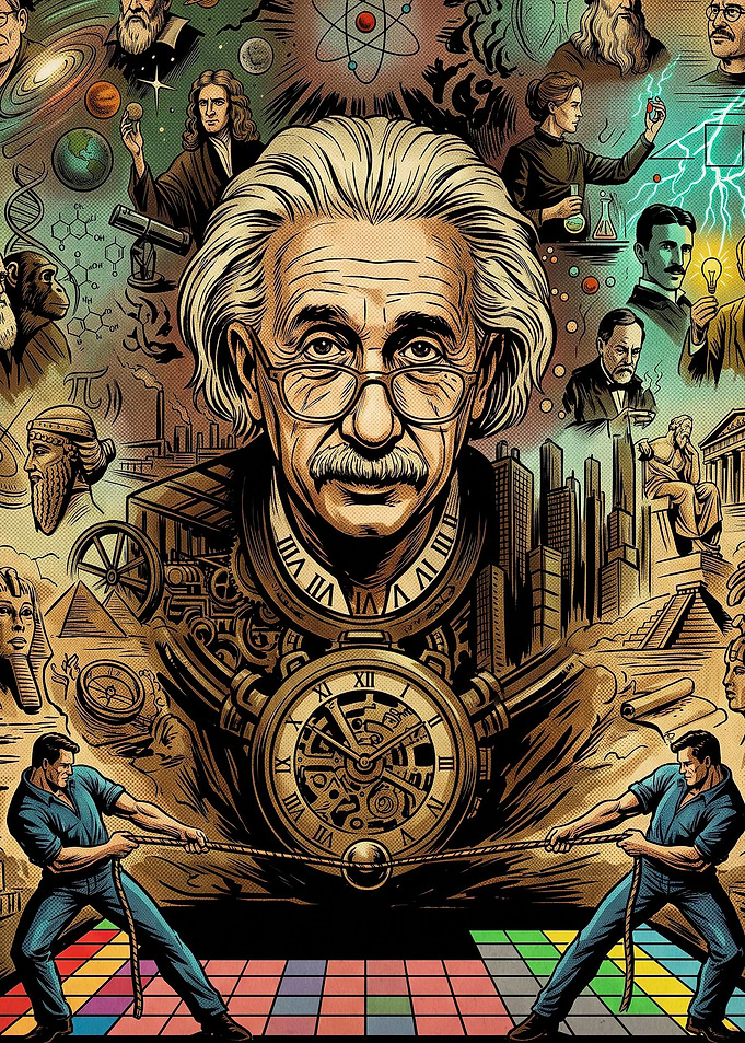 Albert Einstein Scientific History Collage