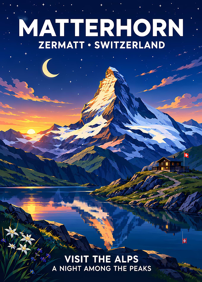 Matterhorn Zermatt Switzerland Travel Poster