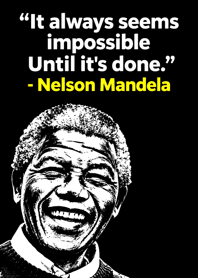 Nelson Mandela Inspirational Quote Poster