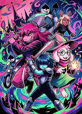 Deltarune Characters Action Illustration