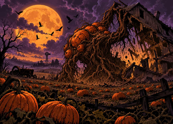 Haunted Pumpkin Patch at Twilight