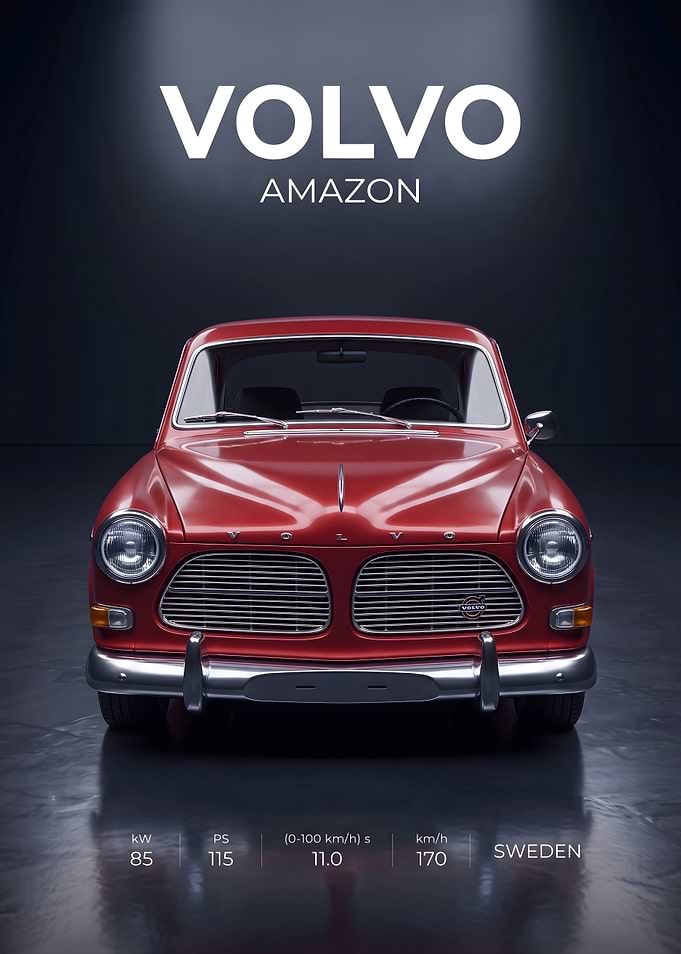 Volvo Amazon Classic Car Poster