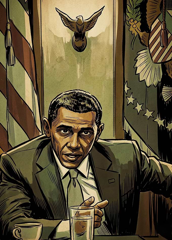 Barack Obama Comic Style Portrait