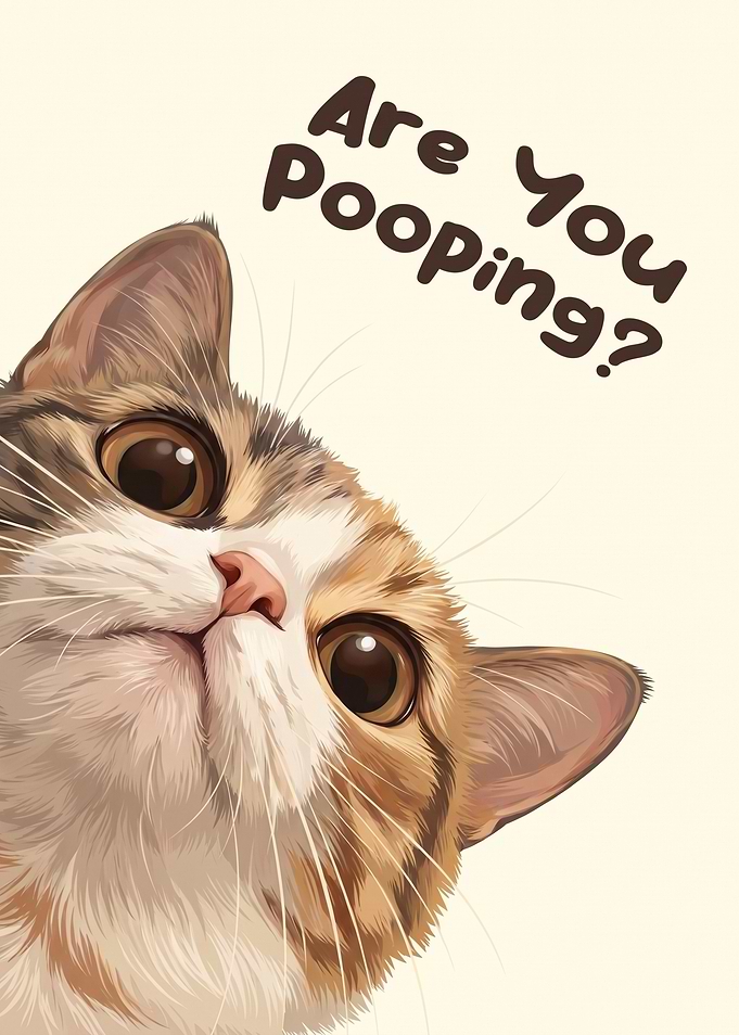 Funny Cat Are You Pooping Poster