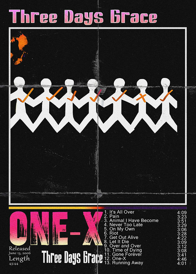Three Days Grace One-X Album Poster