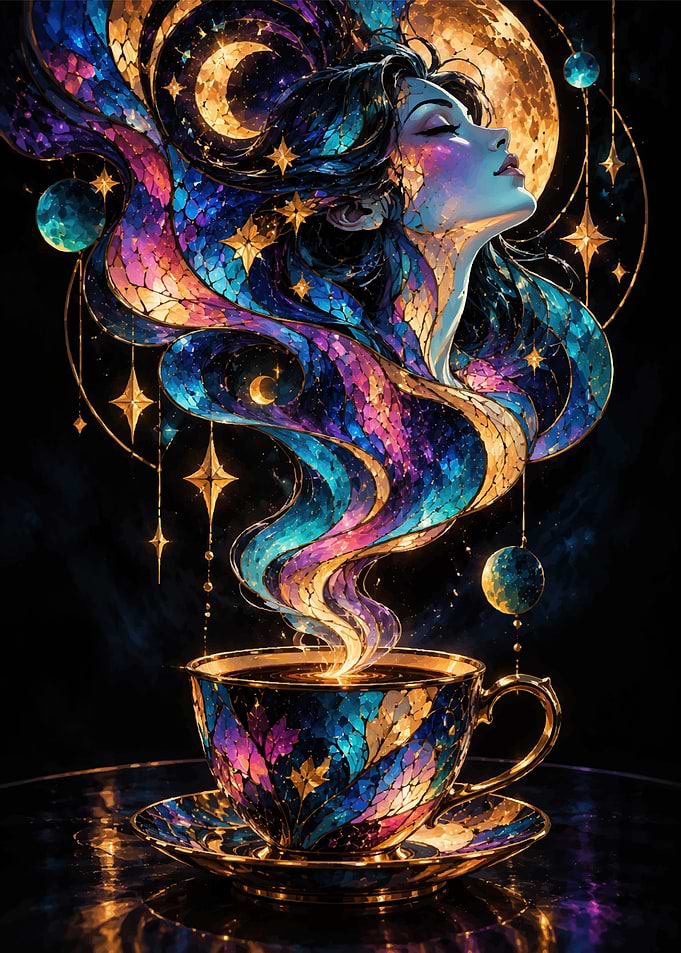 Celestial Stained Glass Coffee Dream