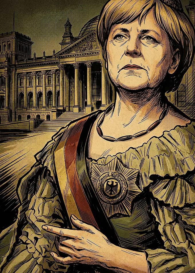 Angela Merkel Imperial Portrait Illustration